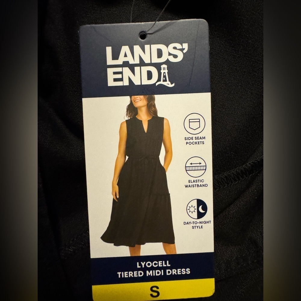 Lands' End Sleeveless Tiered Lycocell Dress - Picture 11 of 13